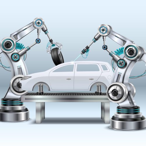 Robotic arms in car assembly line manufacturing process in automotive industry realistic composition closeup image vector illustration SSUCv3H4sIAAAAAAACA01Ry07DQAz8FcvniIK45V4hkJBQ4VZxcBw3XXWzjvYRqKr8O94+RG8eP8bj8Qk7So6xPaHzvqQcKTsN2D41KL3LGh15bB+XBlOmXJIk6zXElGWw6hnfSLanmscWX0NfueqsDZbOUu8Uyo64MoYBl+bW+iW8D+p1OP63usTiPQXRknD5bpAGCXysm211FC90FrK10uEnSxyvqmbXi15CKr2rIc7K5K3+XFWbKh1rdog07R1HN0usuJfEFuBGO82OgYwTXACmCJSSjJ0/gndBYLweUuohMEVlSedWKsZtw7MYOt9/hCjkXaqErOOkyVV3gb0mKRO40Q6DWaorcO//A6zNfOq8wPrjEyj0sJHQS6x73j5eYKdxNPsazL/VRGyubl640oo1sEy5kF/le4P1YK9dluUPvjlXEPgBAAA=